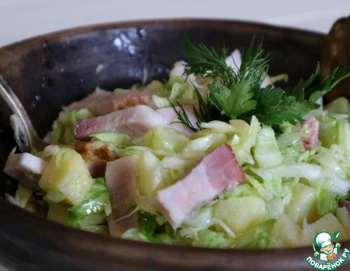 Рецепт: Салат овощной со шпиком