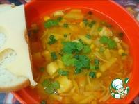 Овощной суп с рыбным филе Деликатный ингредиенты