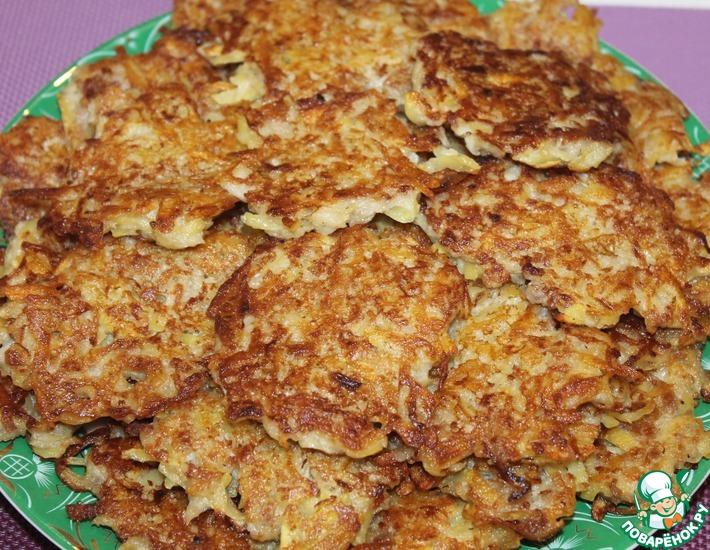 Рецепт: Картофельные оладьи с мясом, ленивые драники