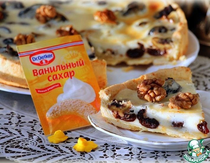 Рецепт: Пирог Чернослив с орехами в сметане