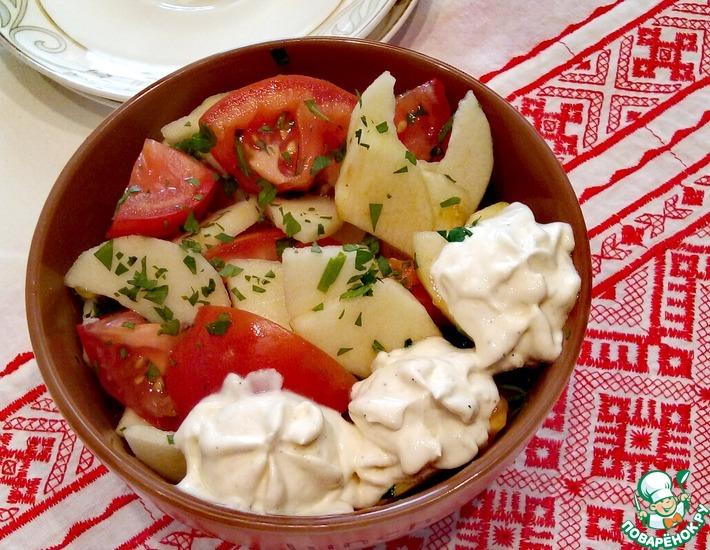 Рецепт: Салат из помидоров и яблок