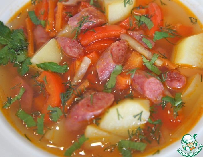 Рецепт: Острый испанский суп с колбасками