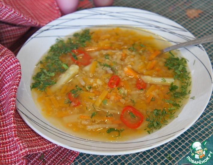 Рецепт: Чечевичный суп с тыквой