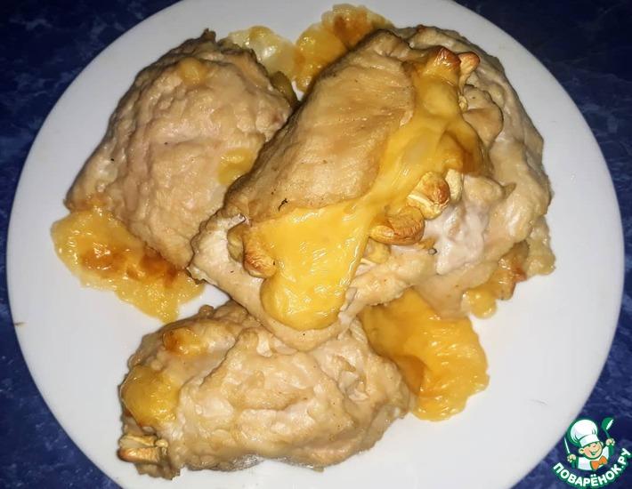 Рецепт: Куриные рулеты с сыром и кешью