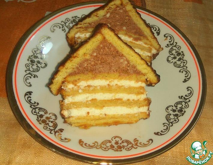 Рецепт: Творожный десерт с печеньем Избушка