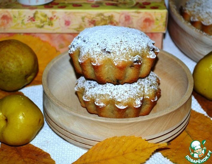 Рецепт: Медовые кексы с айвой и изюмом