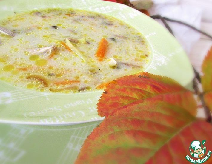 Рецепт: Суп с плавленым сыром и шампиньонами