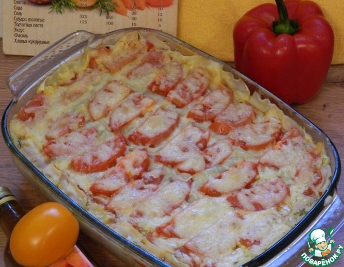 Рецепт: Запеканка овощная с индейкой и макаронами