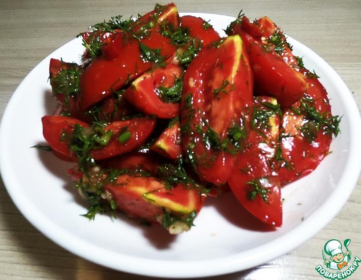Рецепт: Легкий салат из помидоров