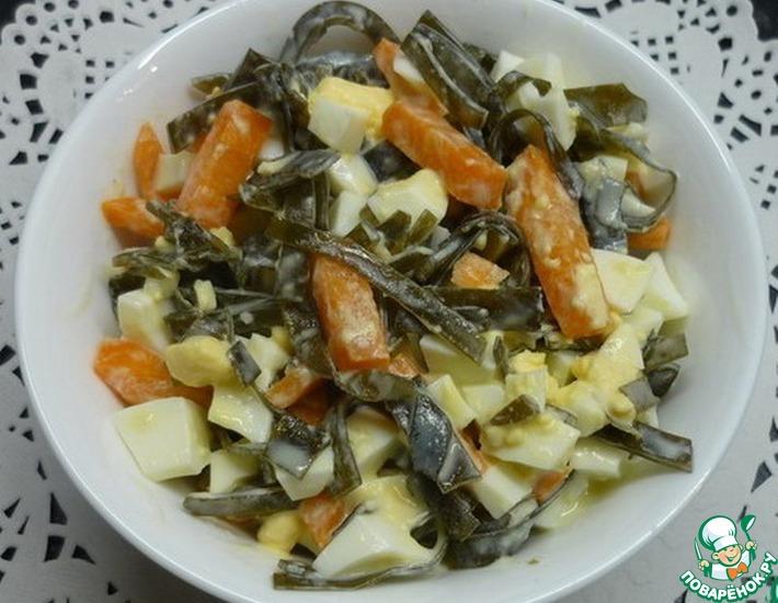 Рецепт: Салат из консервированной морской капусты