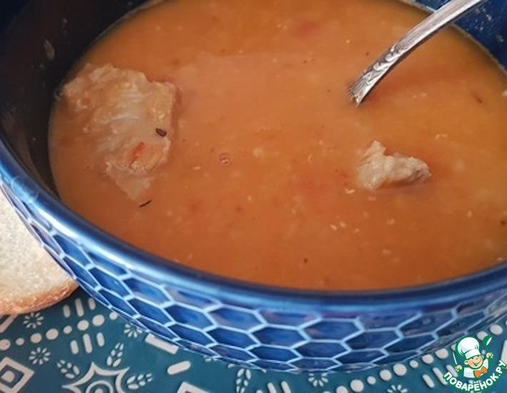 Рецепт: Суп чесночный из чечевицы
