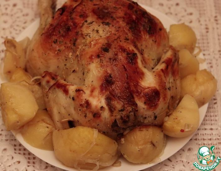 Рецепт: Курица запеченная в духовке с картофелем