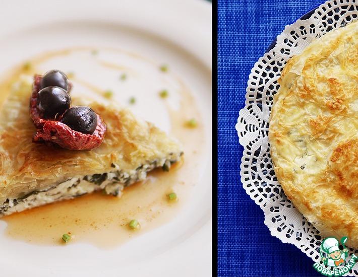 Рецепт: Греческий пирог с фетой и шпинатом