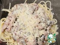 Спагетти с курицей, ветчиной и грибами ингредиенты