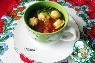 Рецепт: Суп с пельменями в узбекском стиле