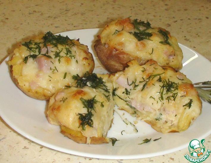 Рецепт: Картофель, фаршированный грудинкой и сыром