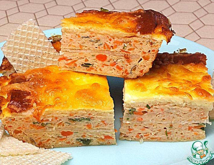 Рецепт: Пирог с курицей и вафлями