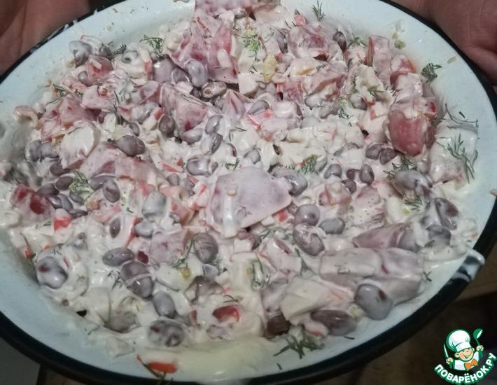 Рецепт: Салат из фасоли Остренький