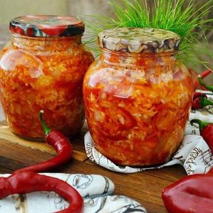 Салат с рисом и овощами на зиму