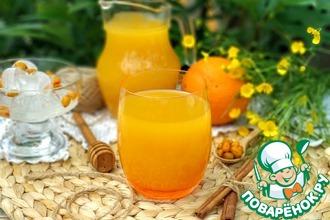 Рецепт: Апельсиново-облепиховый сбитень Оранжевое лето