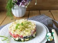 Слоёный салат из баклажанов и копчёного сыра ингредиенты