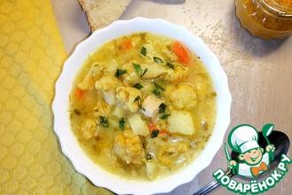 Рецепт: Суп с цветной капустой и пшеном