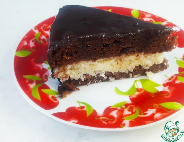 Рецепт: Шоколадный торт Баунти с кокосовой начинкой