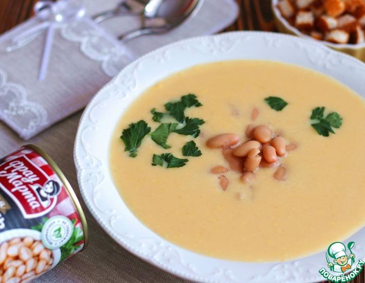 Рецепт: Сырный суп-пюре с белой фасолью