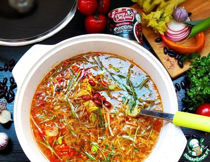 Рецепт: Суп овощной с фасолью