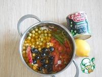Суп-солянка с горошком и бамией ингредиенты
