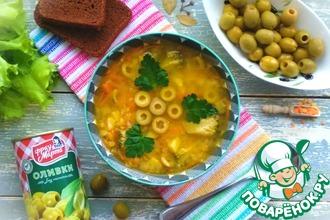 Рецепт: Суп с чечевицей и оливками