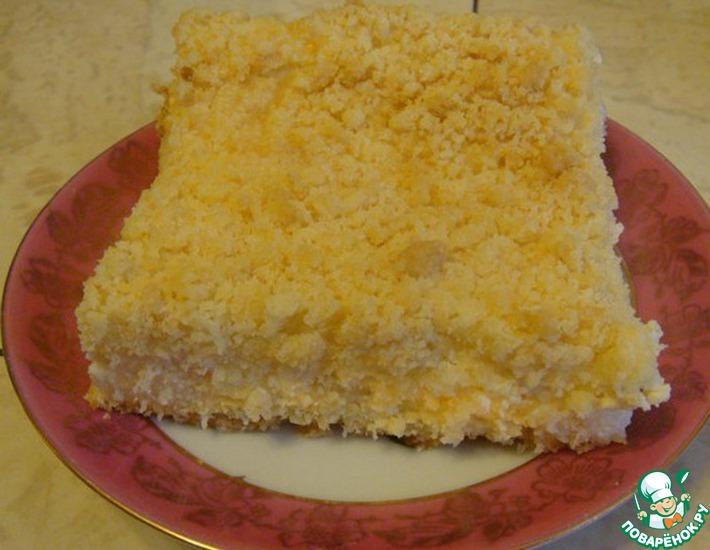 Рецепт: Тертый творожно-лимонный пирог