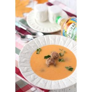 Овощной суп-пюре с жареными фрикадельками