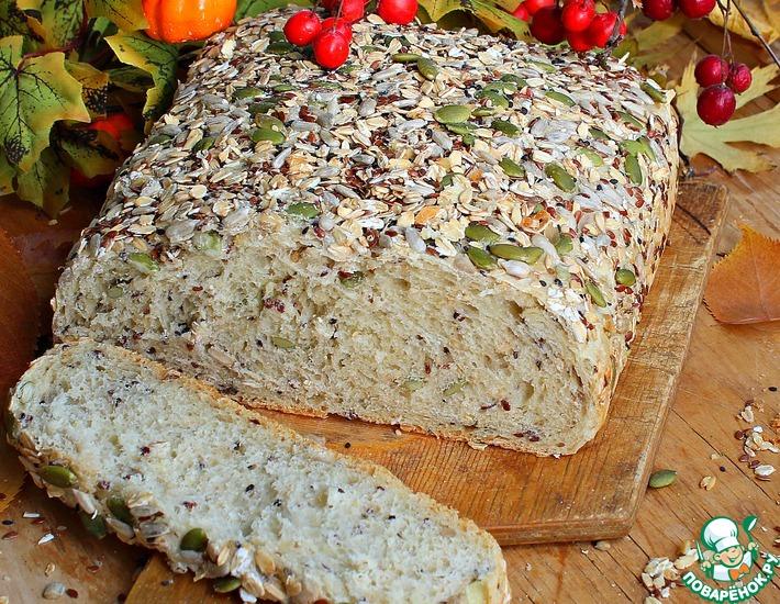 Рецепт: Деревенский пшеничный хлеб Семечковый