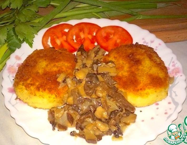 Рецепт: Мои картофельные котлеты с грибной подливкой