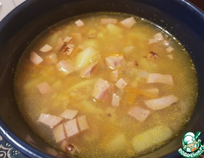 Рецепт: Чечевичный суп с чесночными сардельками