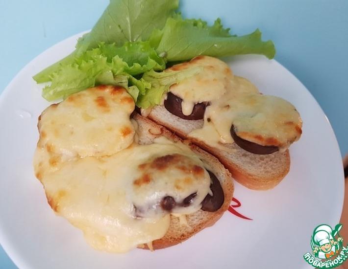 Рецепт: Бутерброды с шампиньонами и сыром