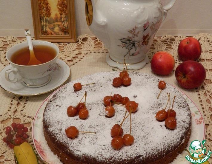Рецепт: Шоколадный пирог Яблоки на снегу