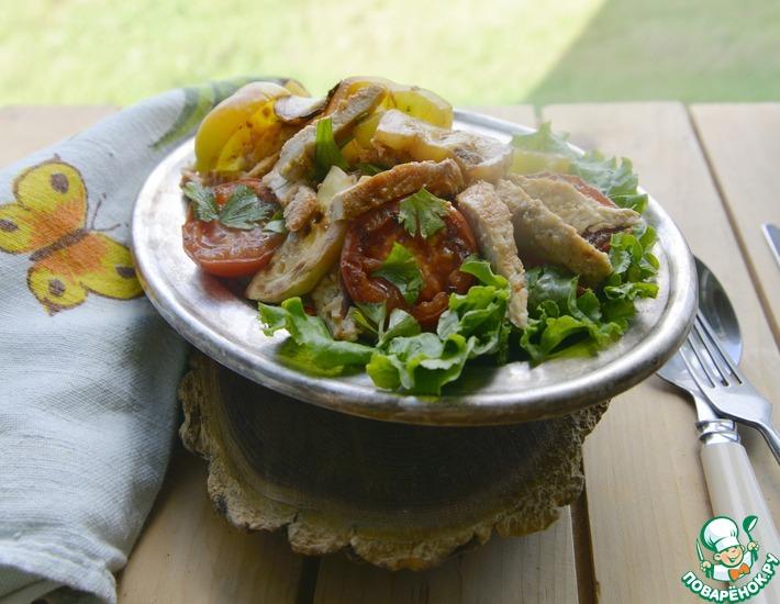 Рецепт: Салат из индейки и овощей-гриль Пикник