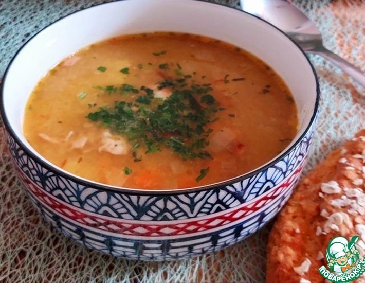 Рецепт: Суп гороховый с копчеными ребрами