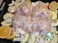 Курица, запечённая с луком и яблоками ингредиенты