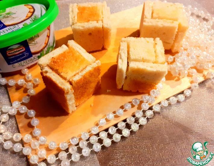 Рецепт: Хлебные кубики с начинкой