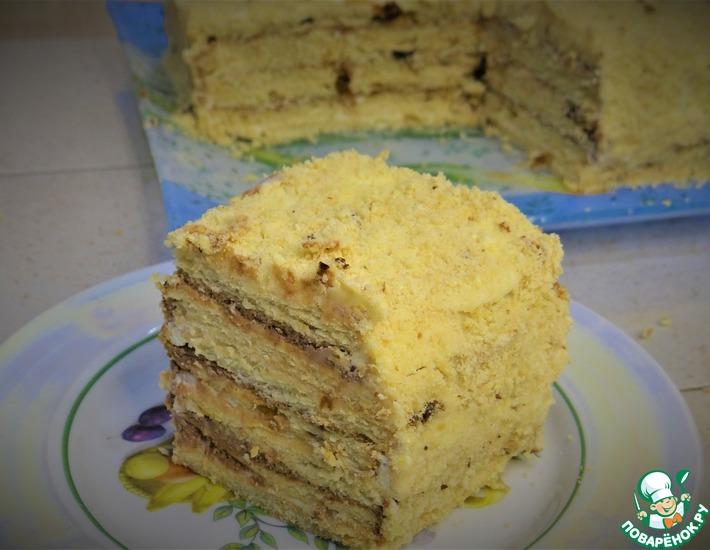 Рецепт: Торт из печенья с нежным творожным кремом