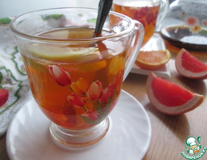 Рецепт: Чай грейпфрутовый с сиропом