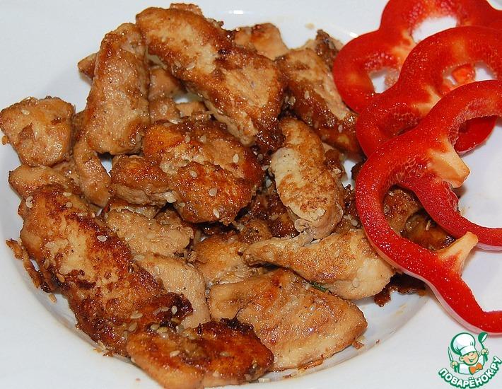 Рецепт: Куриное мясо в карамельном соусе
