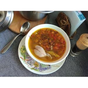 Куриный суп с рисом и овощами