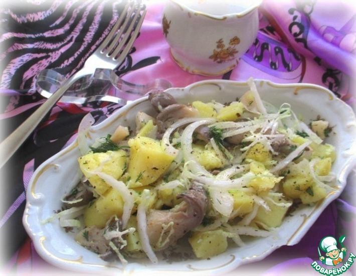 Рецепт: Овощной салат с грибами