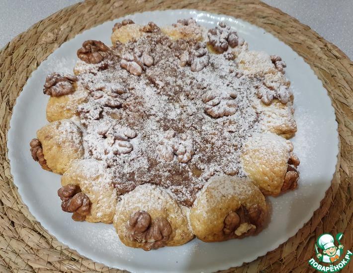Рецепт: Орехово яблочный пирог из песочного теста