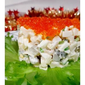 Салат с кальмарами Праздничный