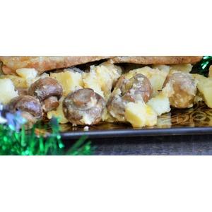 Запечённый картофель с грибами и сыром
